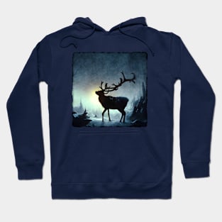 Winter Reindeer - Fantasy - Christmas snow scene Hoodie